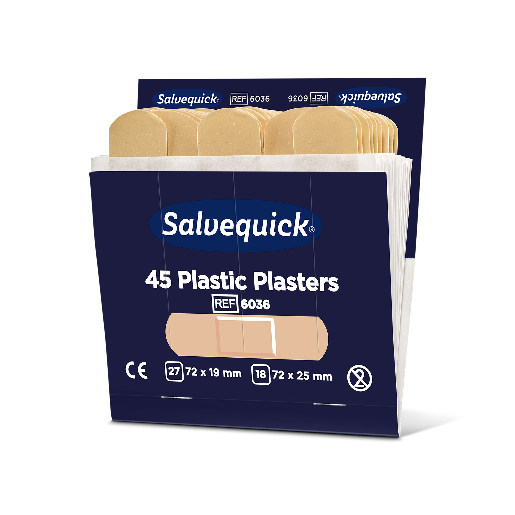 Plastplastre 45 stk., 6 refill