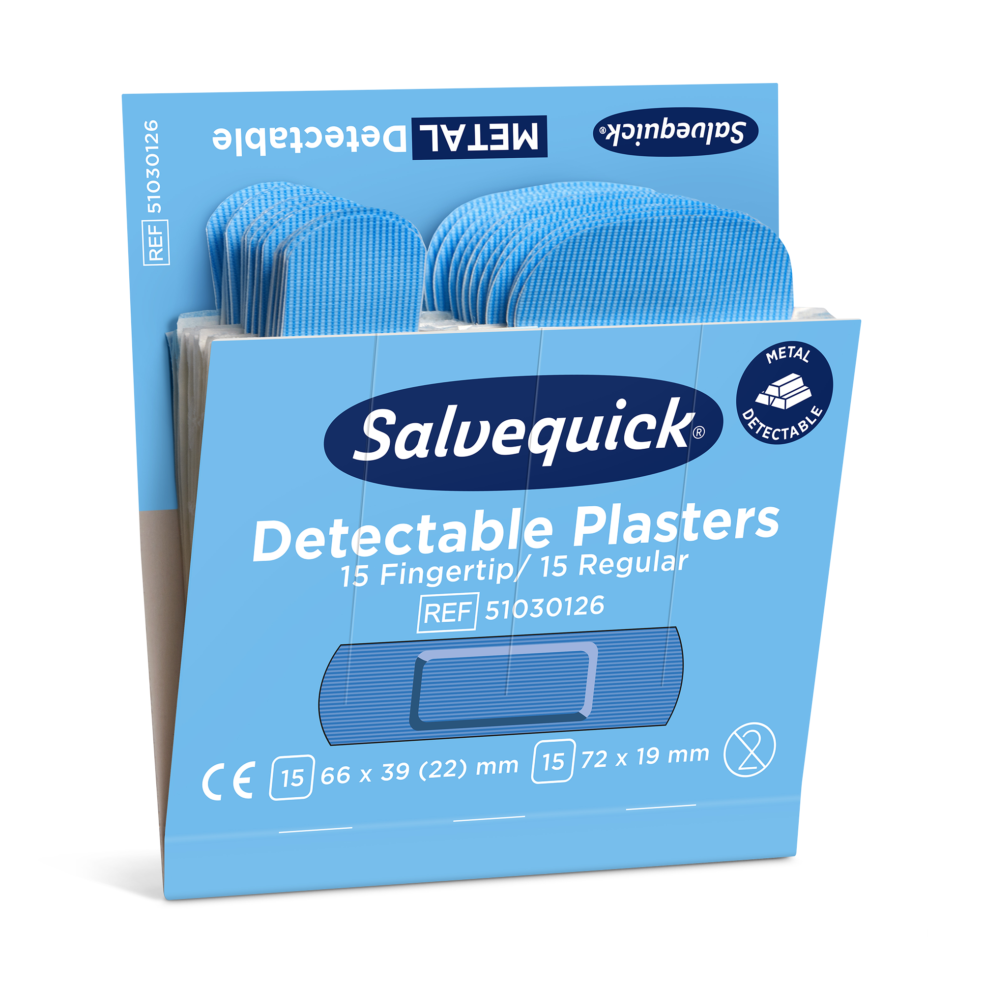 N Fingertip Detekterbare Plastre 30 stk., 6 refill