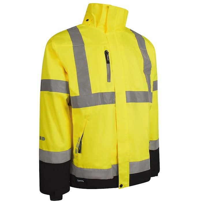 Lyngsøe FOX6055 Hi-Vis Regnjakke Gul/Sort