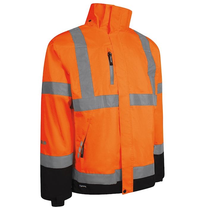 Lyngsøe FOX6055 Hi-Vis Regnjakke Orange/Sort